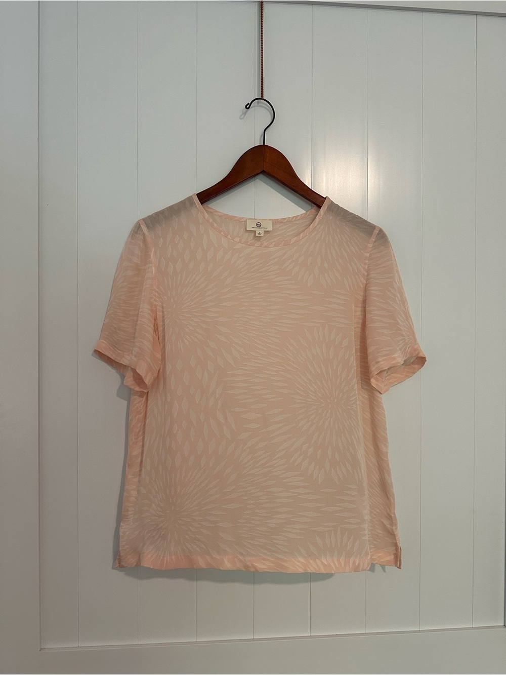 AG Adriano Goldschmied Peach Short Sleeve Crewneck Top